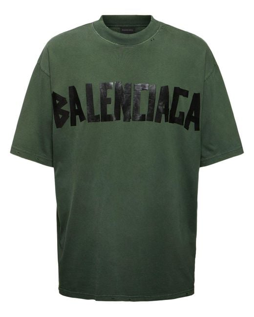 メンズ Balenciaga Vintage Logo コットンtシャツ Green