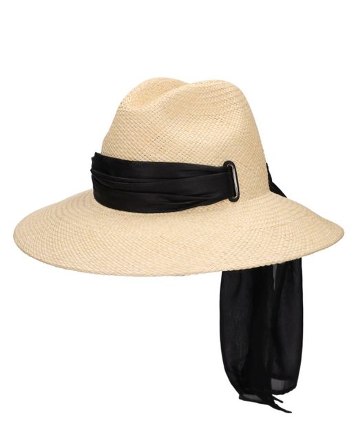 Borsalino Black Samantha Straw Panama Hat