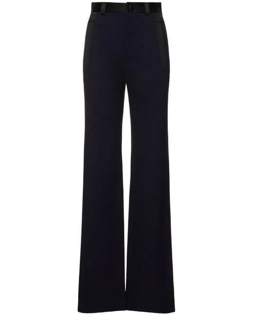 Vivienne Westwood Blue Ray High Waisted Wool Blend Tuxedo Pants