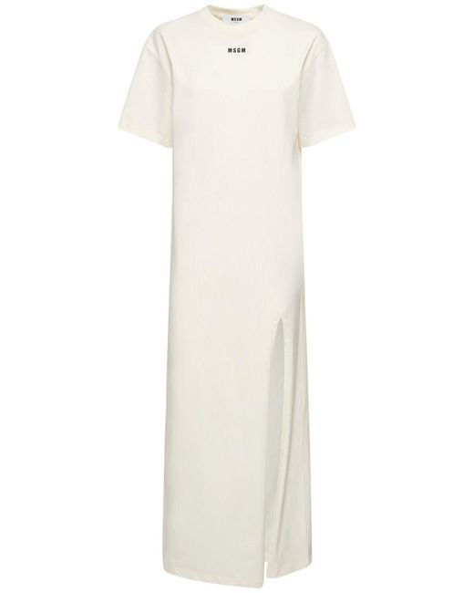 MSGM コットンtシャツドレス White