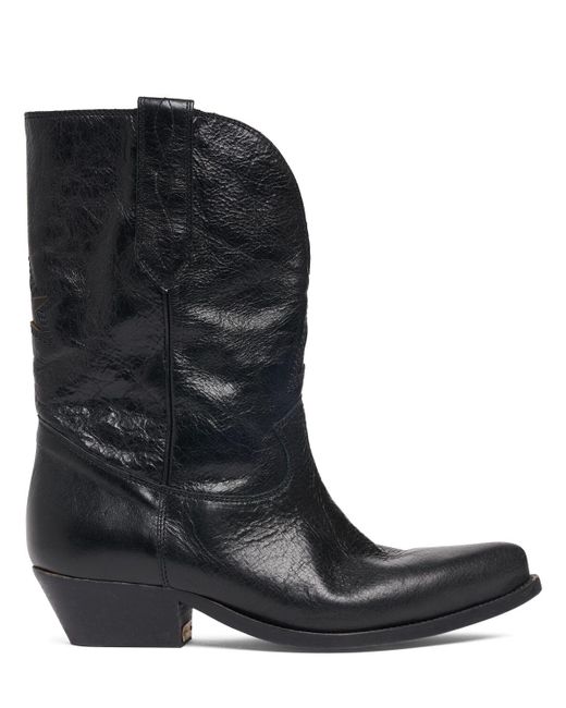 Golden Goose Deluxe Brand Black 45Mm Wish Star Shiny Leather Ankle Boots