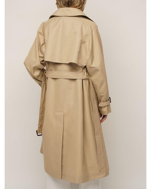Weekend by Maxmara Canasta Cotton Blend Trench Coat in Natural | Lyst