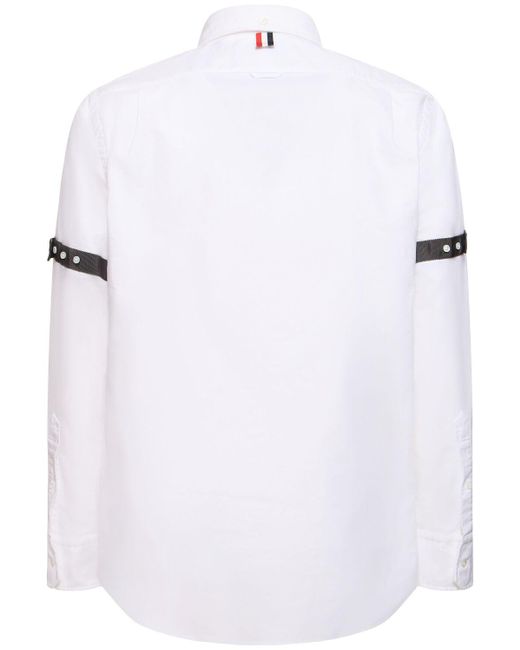 Thom Browne White Straight Fit Mini Round Collar Shirt for men
