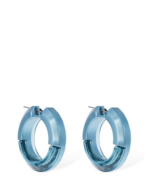 Swarovski Blue Lucent Hoop Earrings