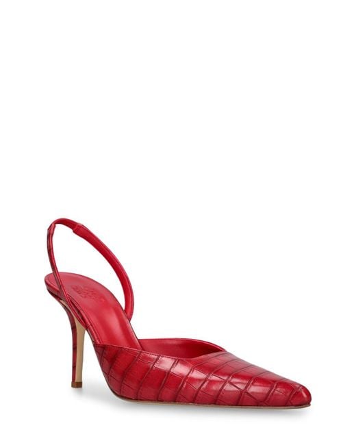 Gia Borghini Red 85Mm Octavie Faux Leather Pumps