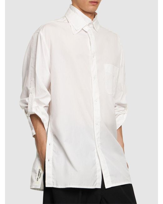 Camicia a-chain in cotone di Yohji Yamamoto in White da Uomo