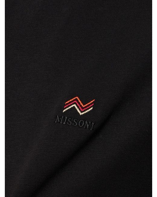 Camiseta de jersey de algodón con logo bordado Missoni de hombre de color Black