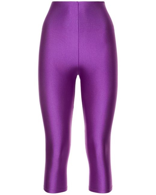 Legging 3/4 en lycra brillant holly ANDAMANE en coloris Purple
