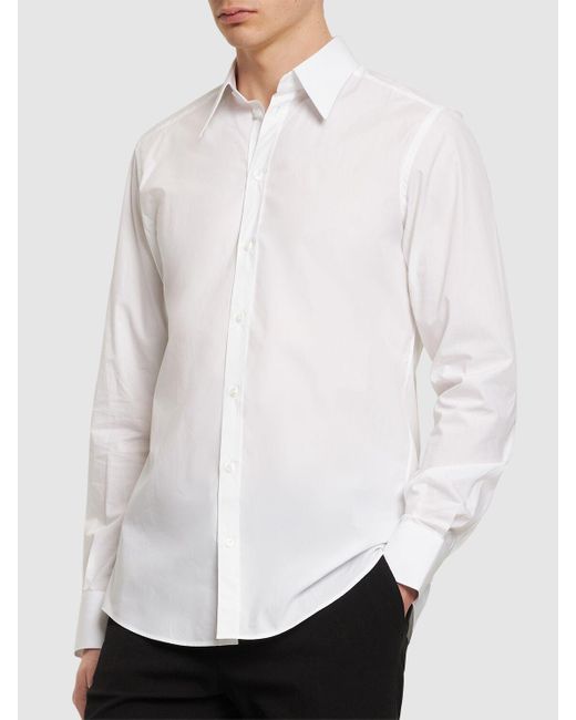 Camicia in popeline di Dolce & Gabbana in White da Uomo