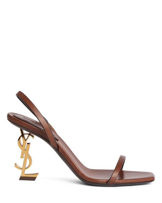 Saint Laurent Brown 85mm Hohe Leder-sandaletten "opyum"