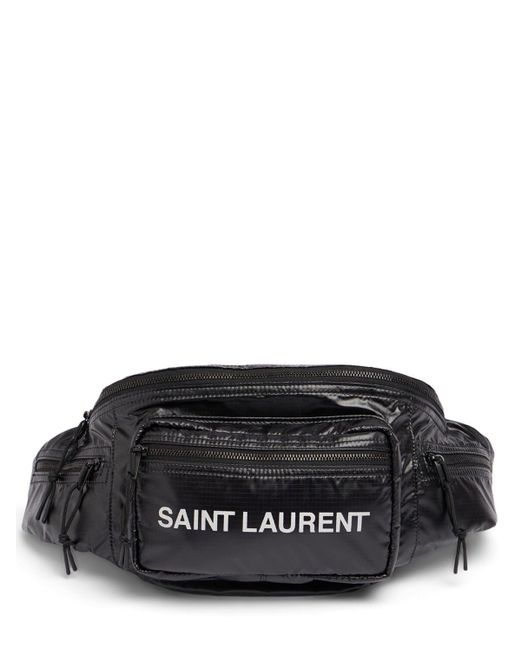 Saint Laurent Black Logo Nylon Ripstop Belt Bag for men