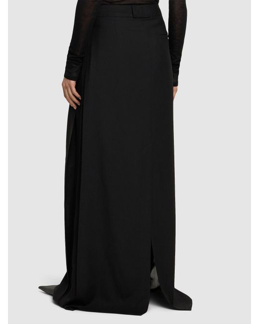Falda maxi de lana Victoria Beckham de color Black
