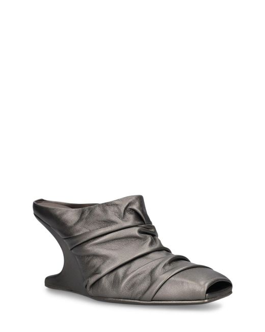 Rick Owens Gray 80Mm Cantilever Leather Mules