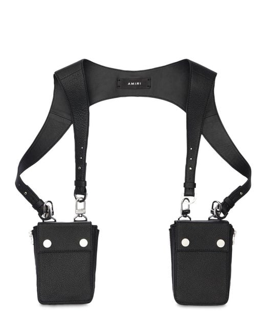 Amiri Leather Harness Bag in Black for Men | Lyst