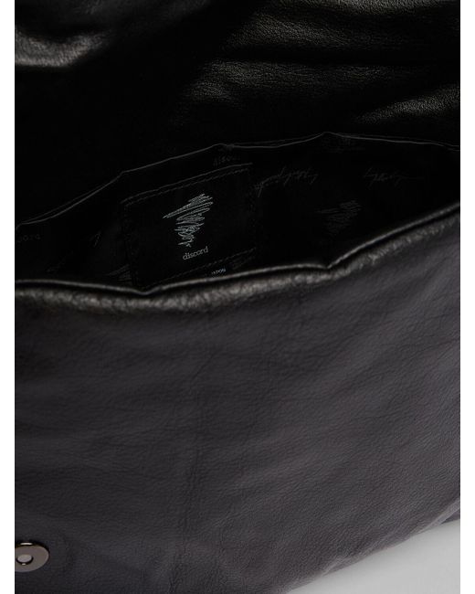 Borsa media in pelle trapuntata di Yohji Yamamoto in Black da Uomo