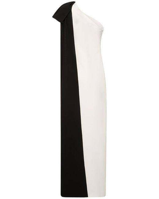 Roland Mouret White Asymmetric Stretch-cady Bow Maxi Dress