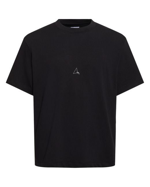Camiseta de algodón con logo Roa de hombre de color Black