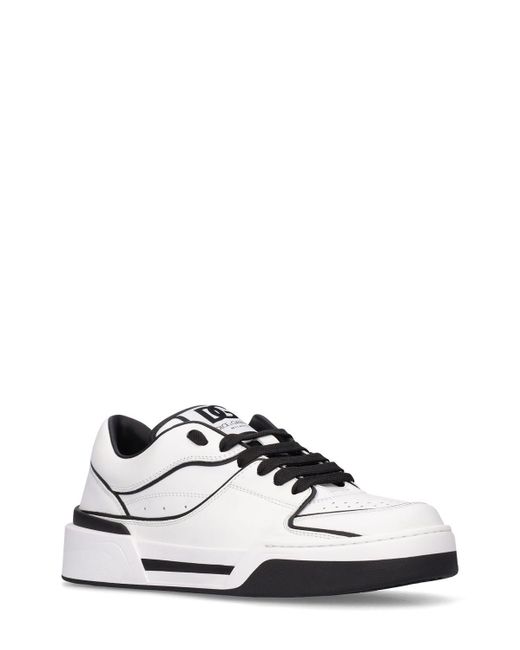 Dolce & Gabbana White New Roma Leather Sneakers