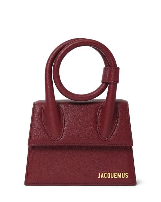 Jacquemus Red Le Chiquito Noeud Soft Grain Leather Bag