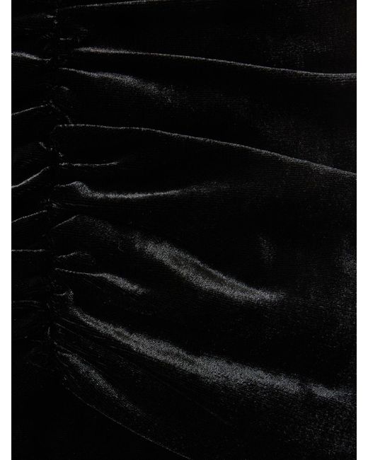 Alessandra Rich Black Cutout Gathered Stretch-velvet Maxi Dress