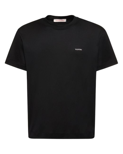 T-shirt en coton Valentino pour homme en coloris Black