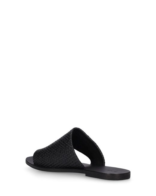 St. Agni Black 25mm Woven Abstract Leather Sandals