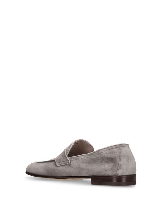 Brunello Cucinelli Gray Suede Loafers for men