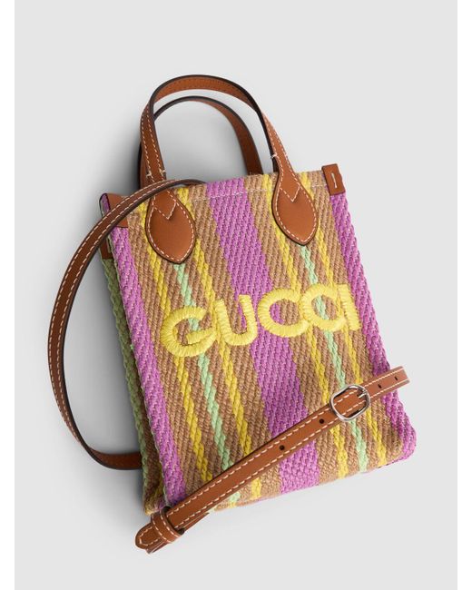 Gucci Pink Super Mini Canvas Bag W/ Logo
