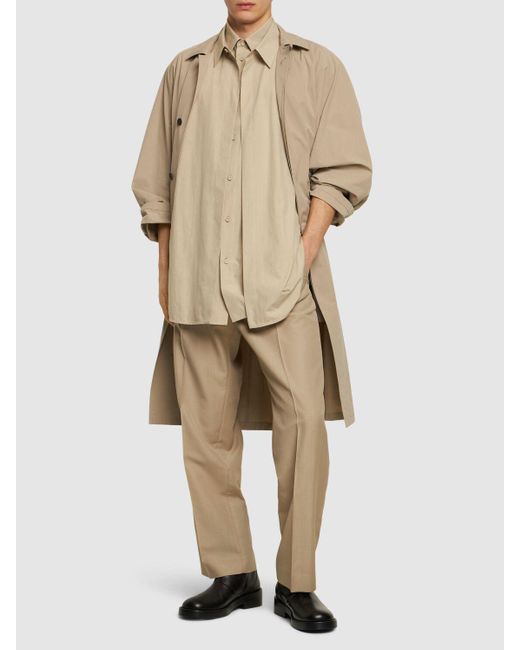 Camisa de algodón con manga corta Jil Sander de hombre de color Natural