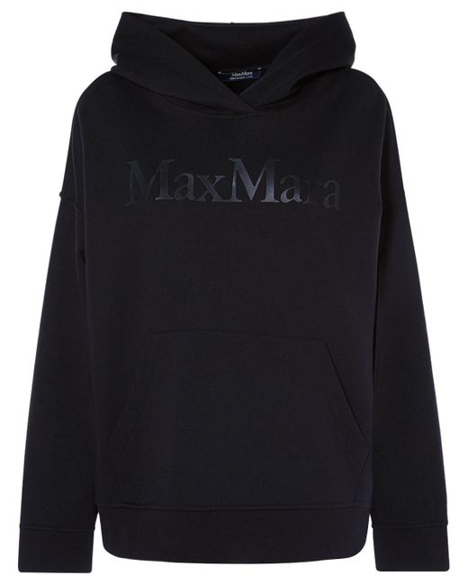 Felpa palmira in jersey interlock / cappuccio di Max Mara in Black