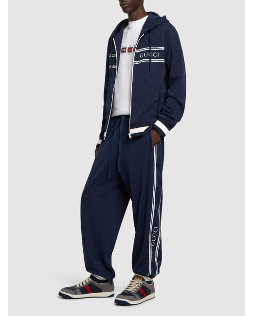 Gucci Blue Logo Tech jogging Sweatpants for men