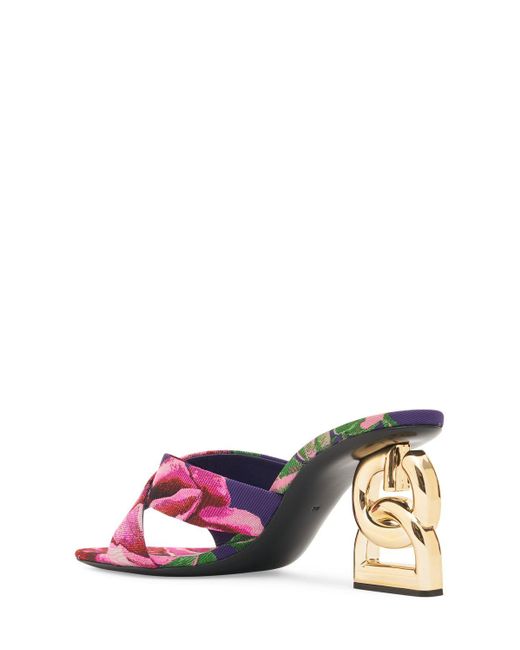 Mules keira in raso 75mm di Dolce & Gabbana in Multicolor