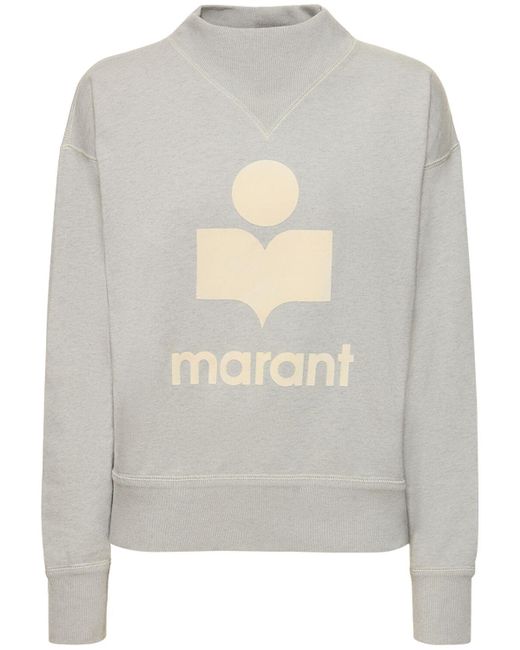 Isabel Marant Gray Moby Logo Cotton Blend Sweatshirt