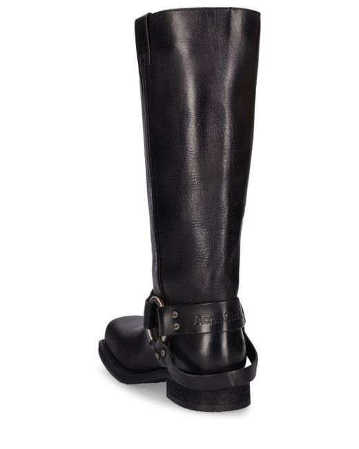 Acne Black 40mm Balius Leather Tall Boots