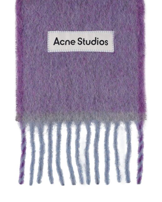 Acne Purple Vally Solid Alpaca Blend Scarf for men