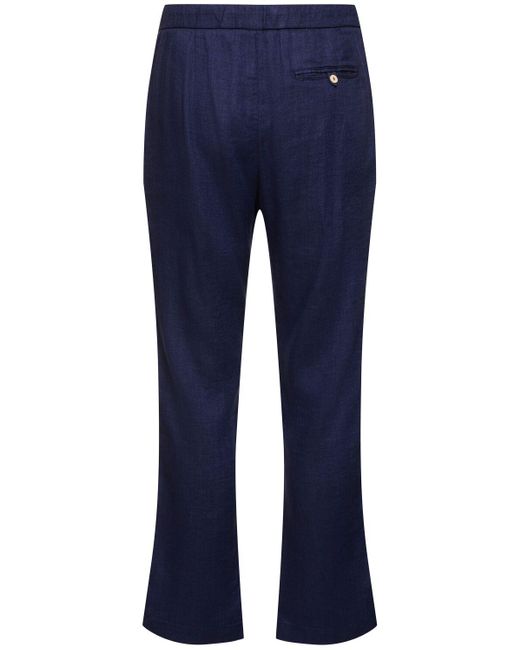 Pantalones chino de lino y algodón Frescobol Carioca de hombre de color Blue