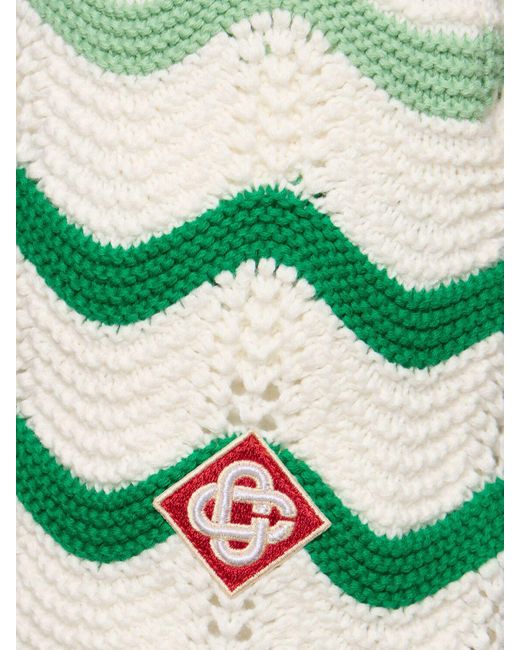Casablancabrand Green Gradient Wave Knit Shorts