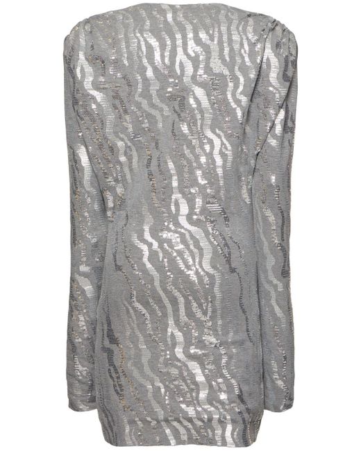 ROTATE BIRGER CHRISTENSEN Gray Minikleid Mit Pailletten