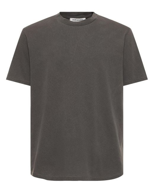 T-shirt boxy fit in jersey di cotone di Our Legacy in Gray da Uomo