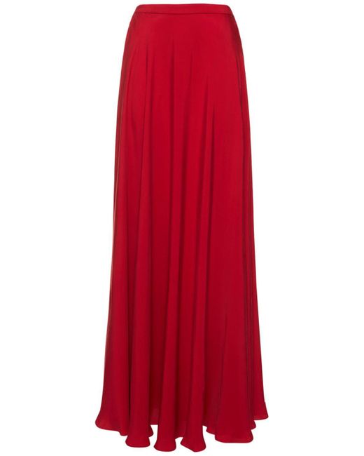 Ralph Lauren Collection Red Maguire Satin Maxi Skirt
