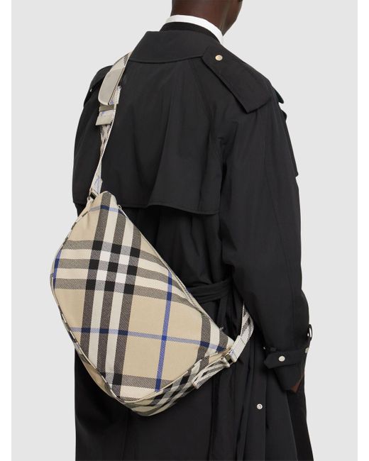 Burberry Große Umhängetasche "maderia Check Shield" in Gray für Herren