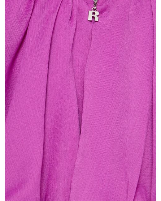 ROTATE BIRGER CHRISTENSEN Purple Ruffled Chiffon Bodysuit