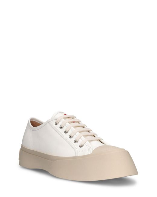 Marni Natural Pablo Leather Low Top Sneakers for men