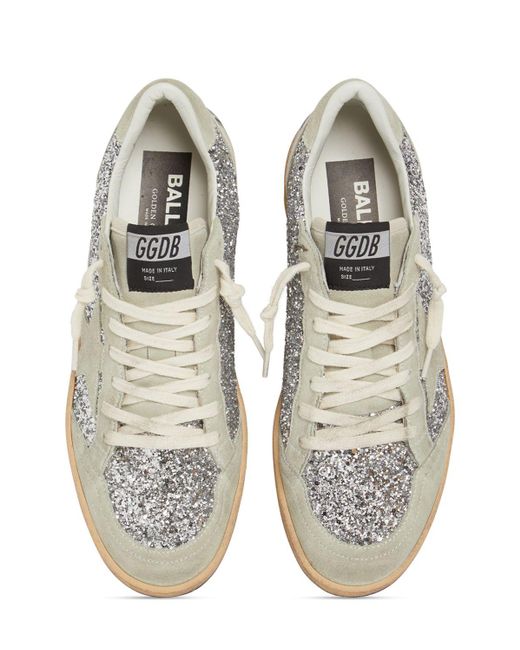 Golden Goose Deluxe Brand White 20mm Ball Star Glittered Sneakers