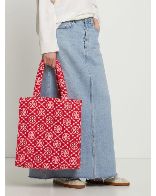 Tory Burch Pattern Print, Pink Canvas Tote Bag