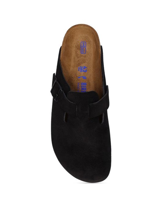 Birkenstock Black Boston Sfb Suede Sandals for men