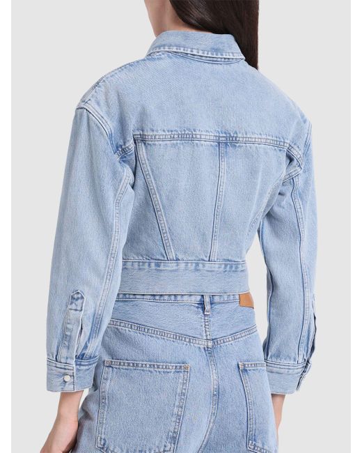 Wardrobe NYC Blue Cropped Denim Jacket