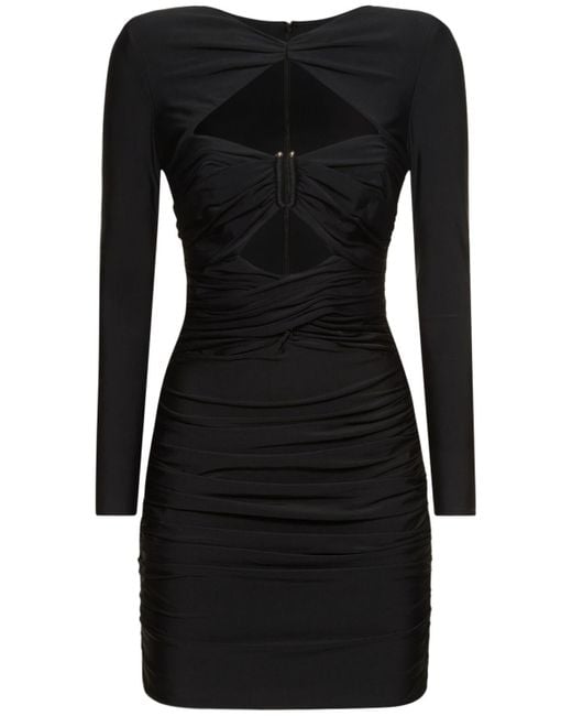 Self-Portrait Black Minikleid Aus Stretch-jersey