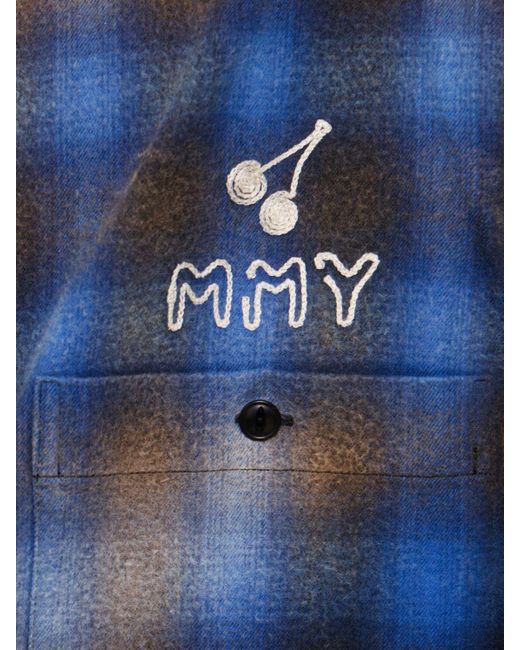 Chemise en coton à carreaux vintages Maison Mihara Yasuhiro pour homme en coloris Blue