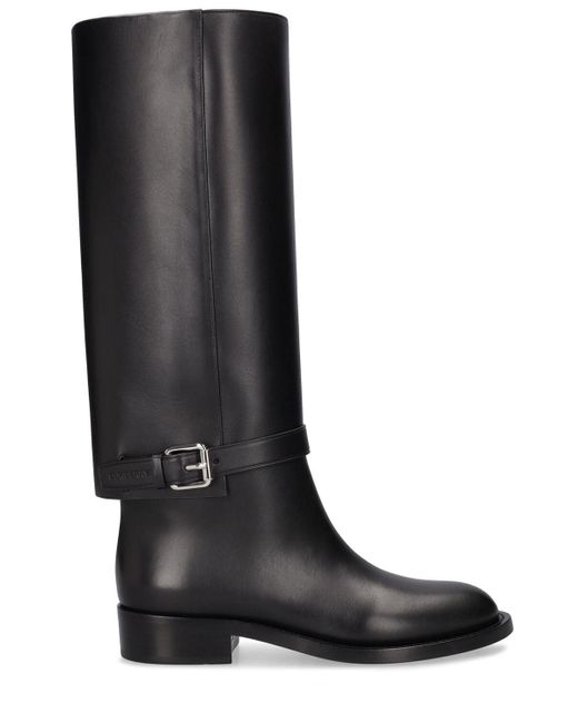 Burberry Black 20mm Emmett Leather Tall Boots